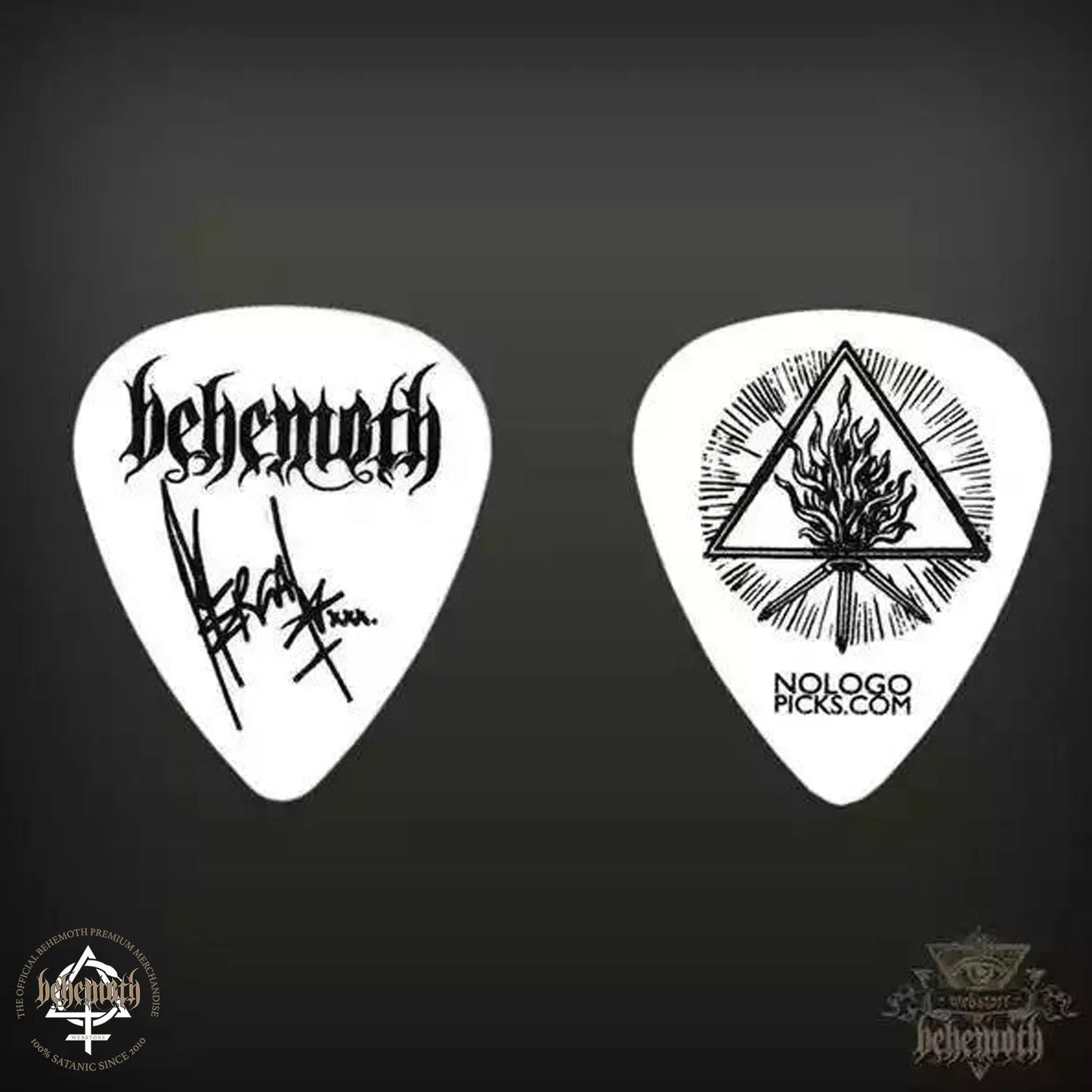 Nergal signature guitar pick - white