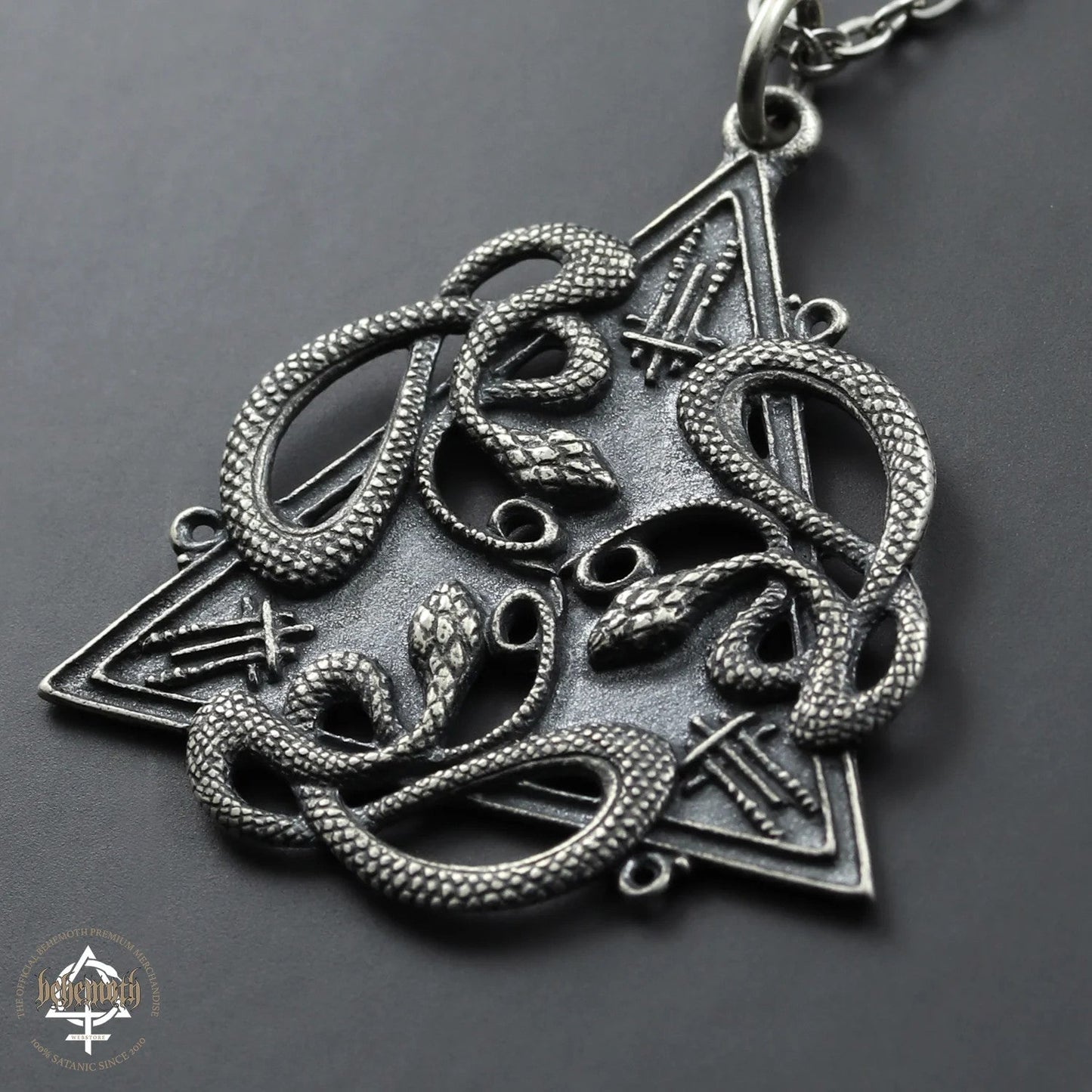 Behemoth '666' sterling silver necklace