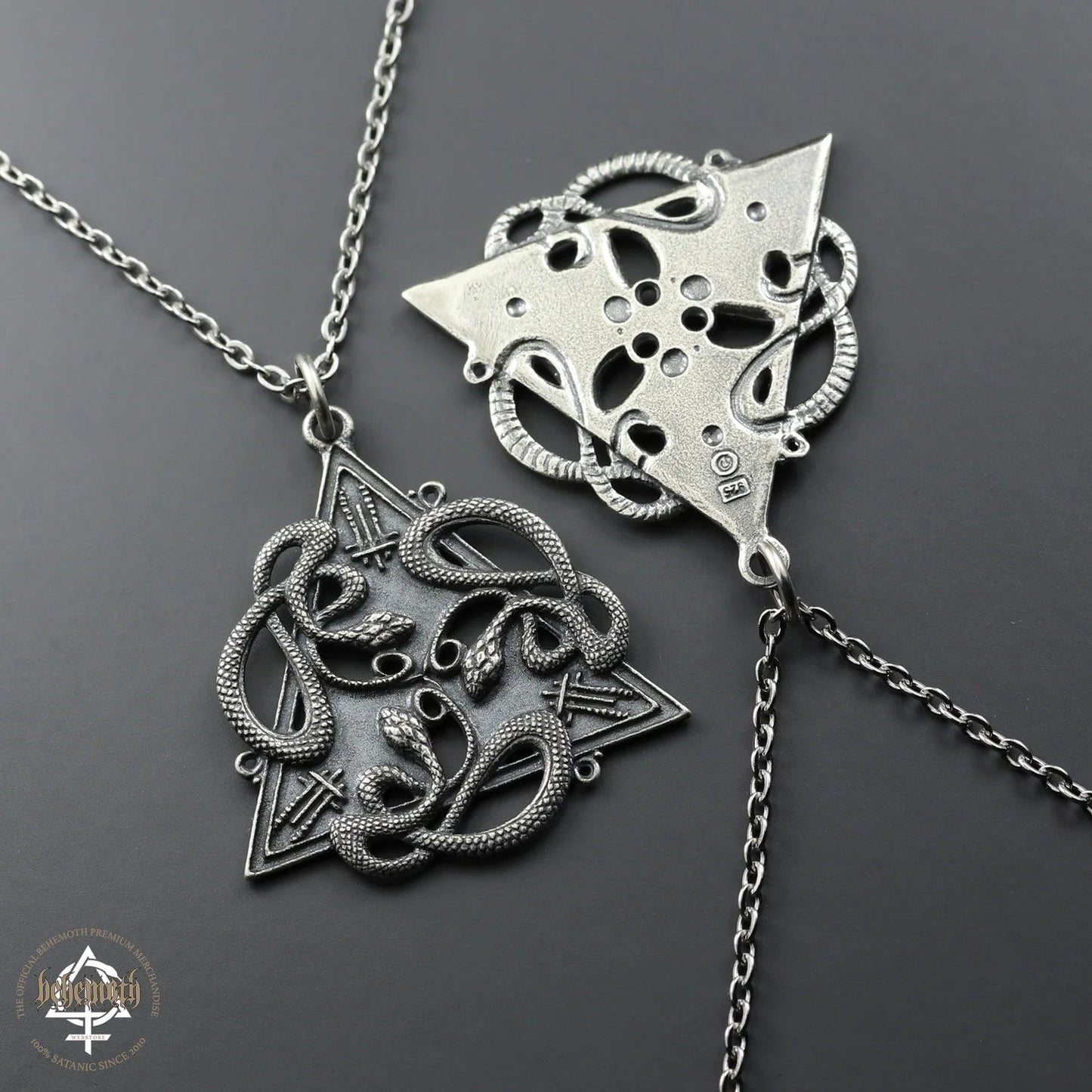 Behemoth '666' sterling silver necklace