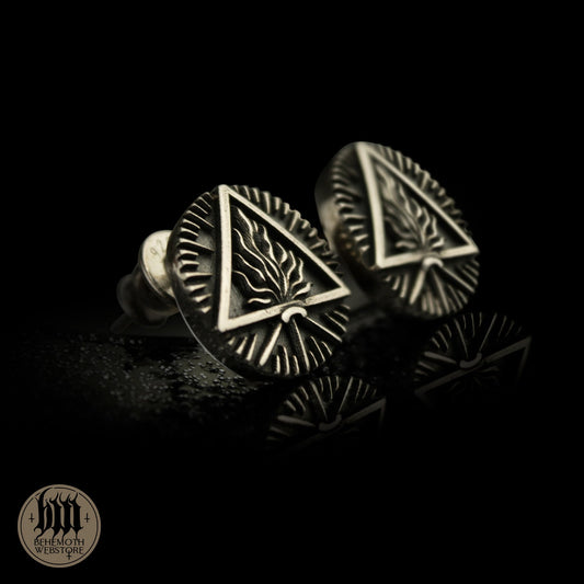 Behemoth 'The Unholy Trinity' sterling silver stud earrings